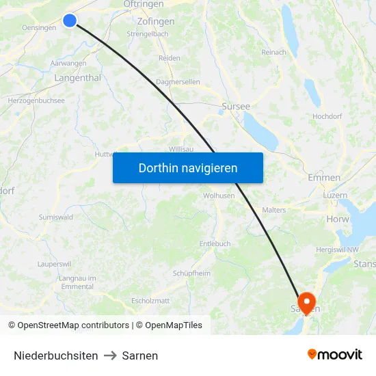 Niederbuchsiten to Sarnen map