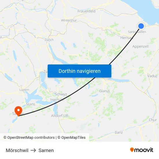 Mörschwil to Sarnen map