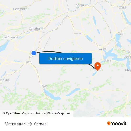 Mattstetten to Sarnen map