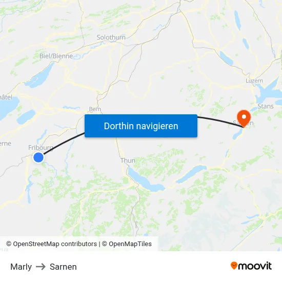 Marly to Sarnen map