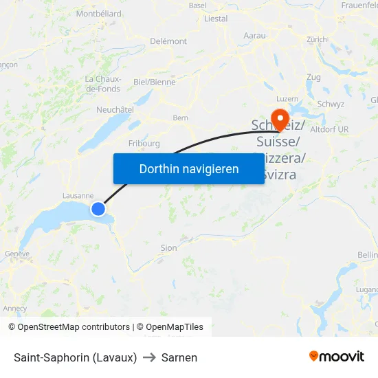 Saint-Saphorin (Lavaux) to Sarnen map