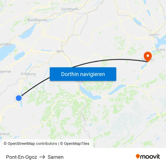 Pont-En-Ogoz to Sarnen map