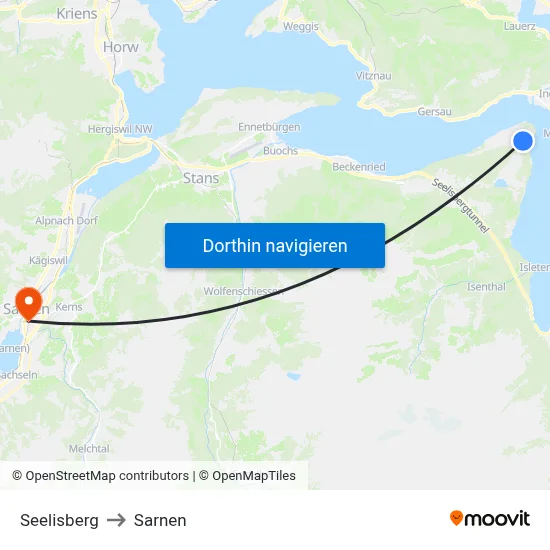 Seelisberg to Sarnen map