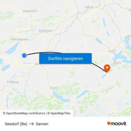 Seedorf (Be) to Sarnen map