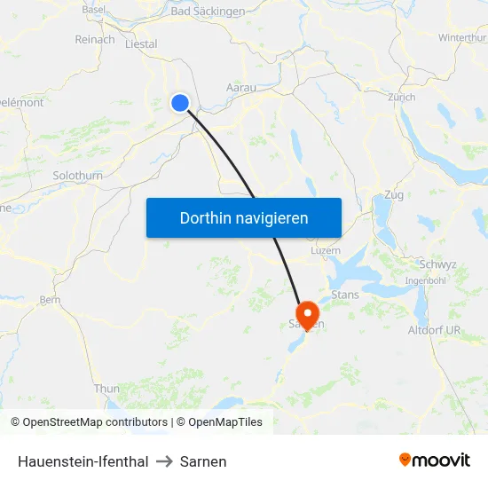 Hauenstein-Ifenthal to Sarnen map
