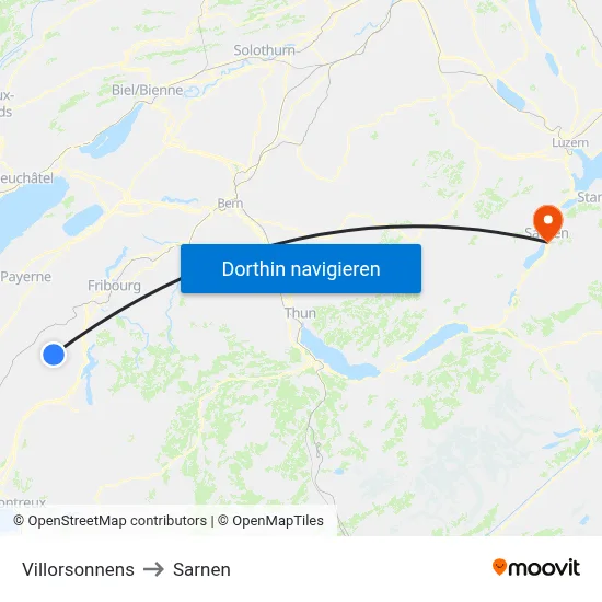 Villorsonnens to Sarnen map