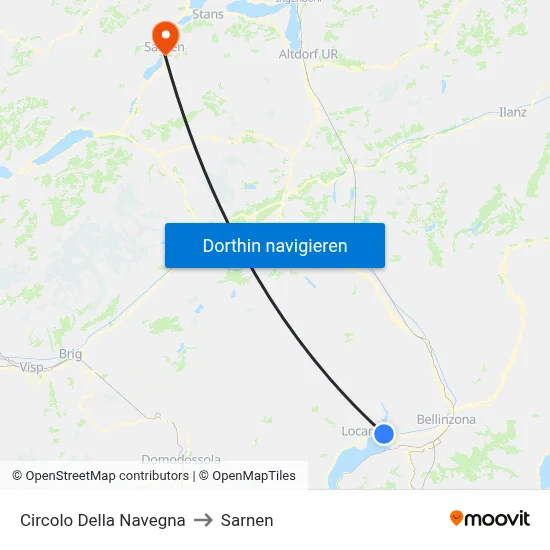 Circolo Della Navegna to Sarnen map