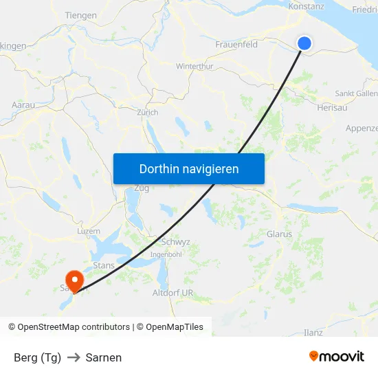 Berg (Tg) to Sarnen map