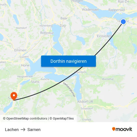 Lachen to Sarnen map