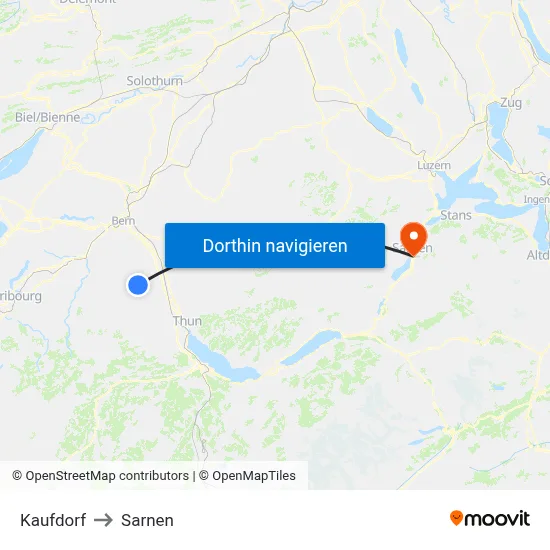 Kaufdorf to Sarnen map