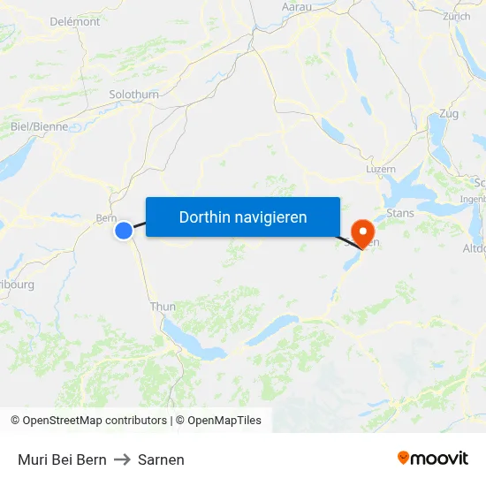 Muri Bei Bern to Sarnen map