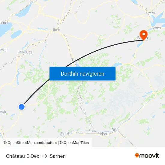 Château-D'Oex to Sarnen map