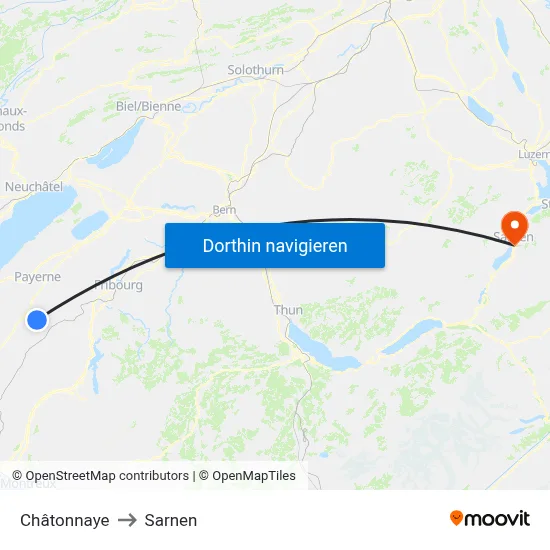 Châtonnaye to Sarnen map