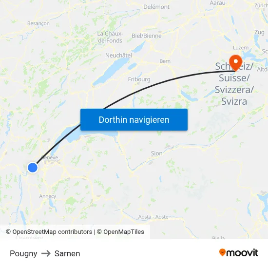 Pougny to Sarnen map