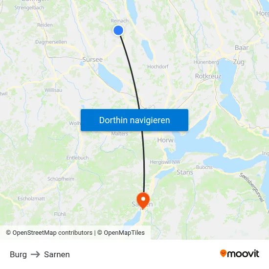 Burg to Sarnen map