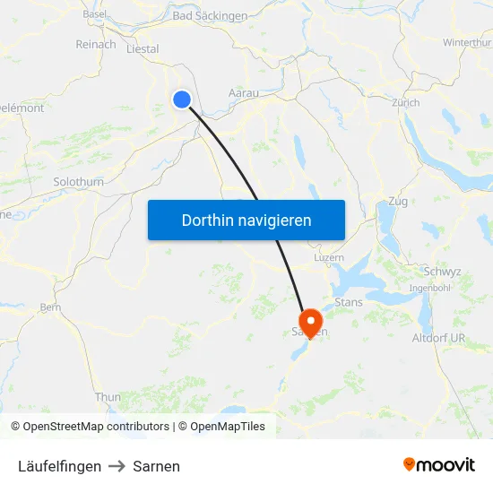 Läufelfingen to Sarnen map