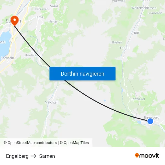Engelberg to Sarnen map