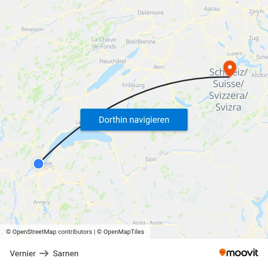 Vernier to Sarnen map