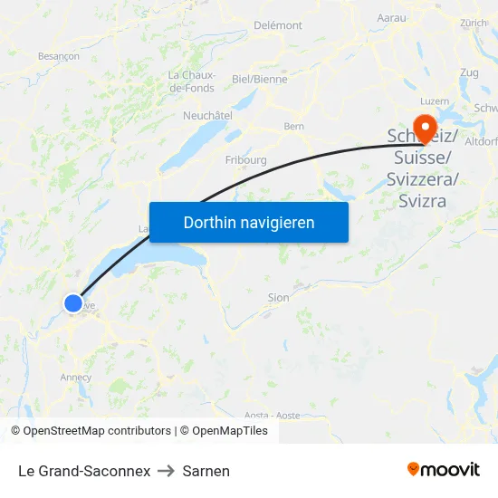 Le Grand-Saconnex to Sarnen map