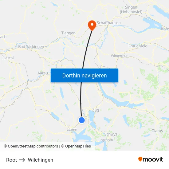 Root to Wilchingen map