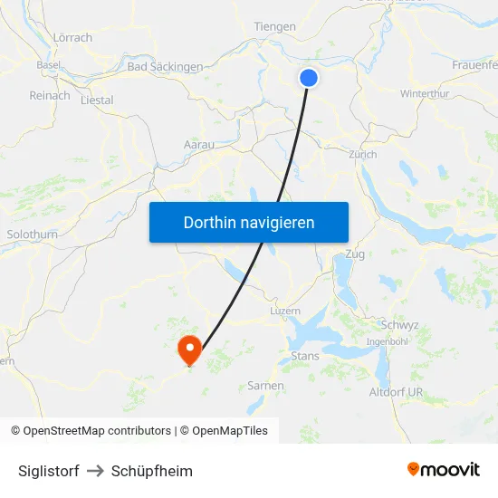 Siglistorf to Schüpfheim map