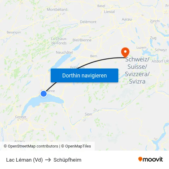 Lac Léman (Vd) to Schüpfheim map