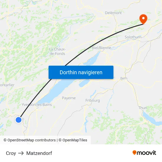Croy to Matzendorf map
