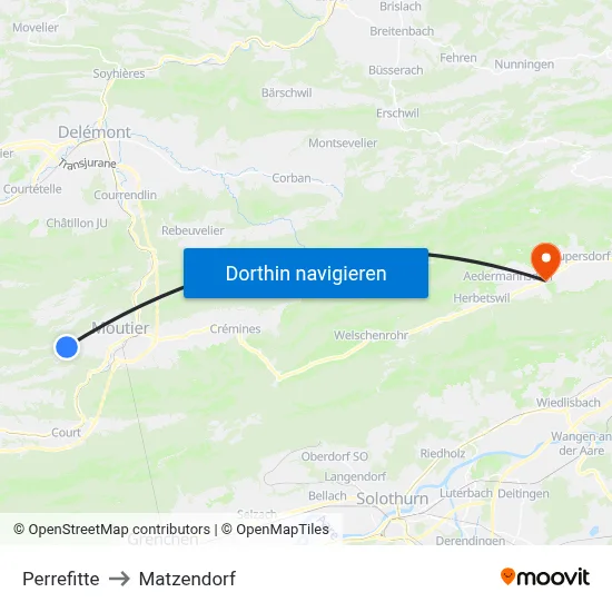 Perrefitte to Matzendorf map