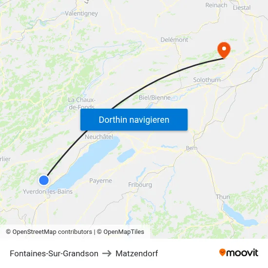 Fontaines-Sur-Grandson to Matzendorf map