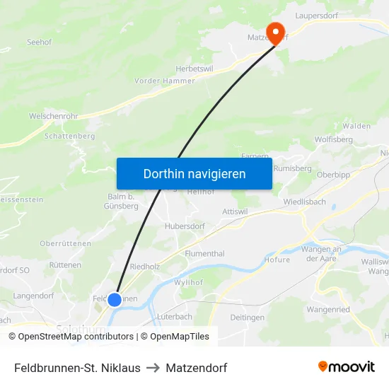 Feldbrunnen-St. Niklaus to Matzendorf map