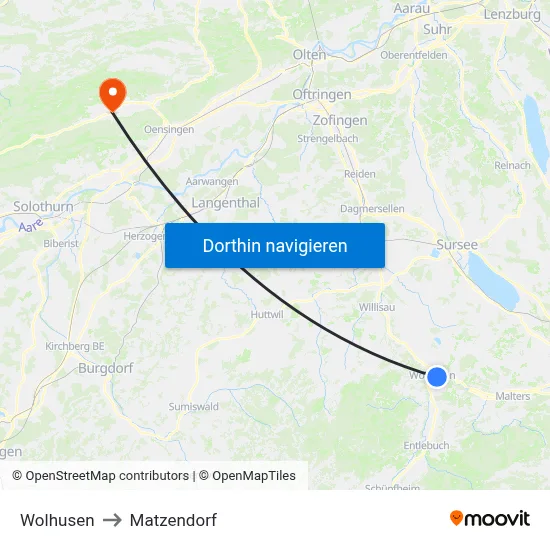 Wolhusen to Matzendorf map