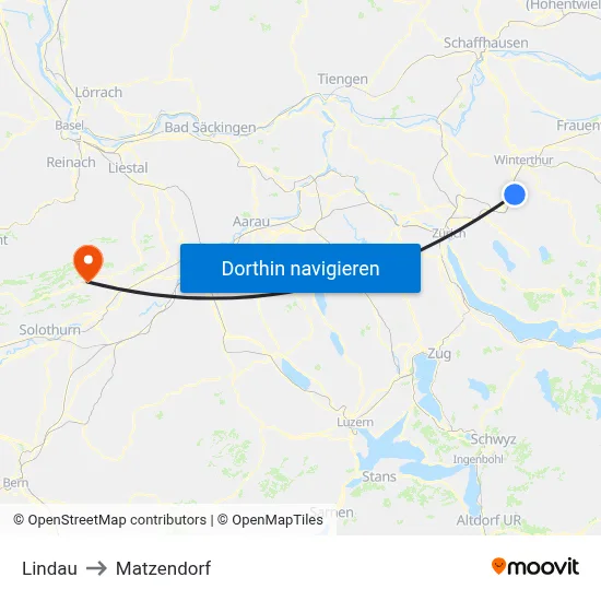 Lindau to Matzendorf map