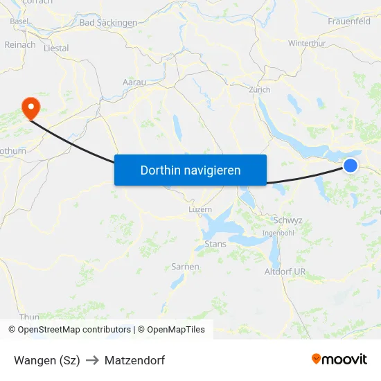 Wangen (Sz) to Matzendorf map