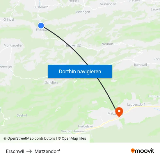 Erschwil to Matzendorf map