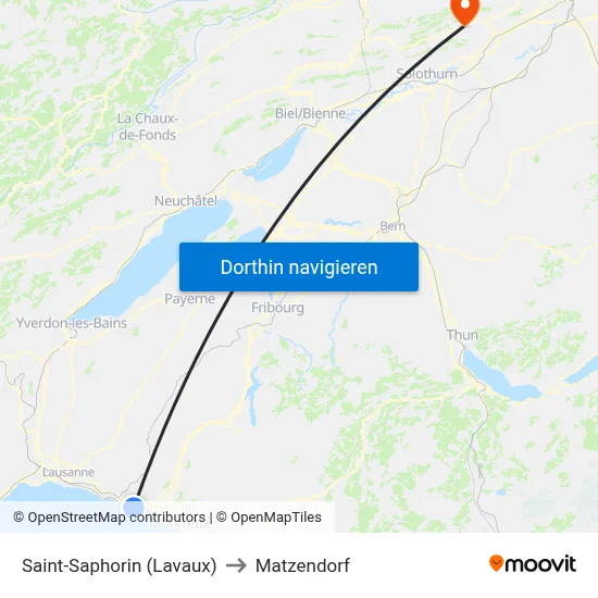 Saint-Saphorin (Lavaux) to Matzendorf map