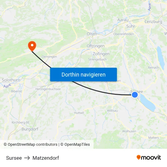 Sursee to Matzendorf map