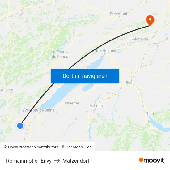 Romainmôtier-Envy to Matzendorf map