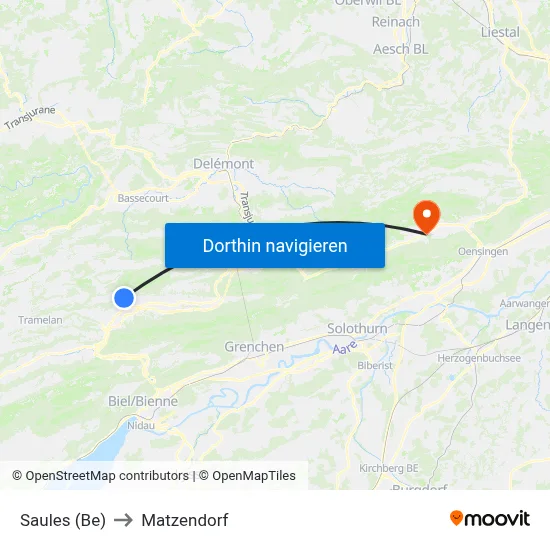 Saules (Be) to Matzendorf map