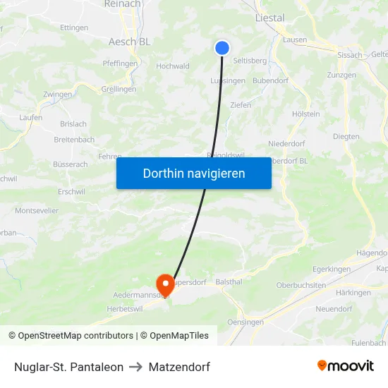 Nuglar-St. Pantaleon to Matzendorf map