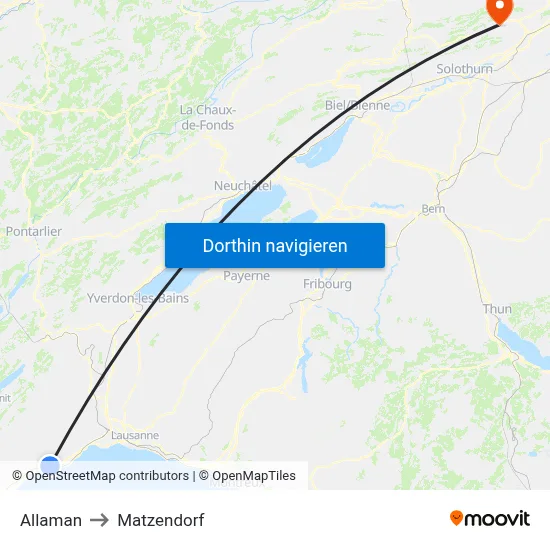 Allaman to Matzendorf map