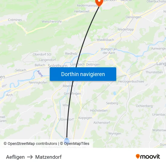 Aefligen to Matzendorf map