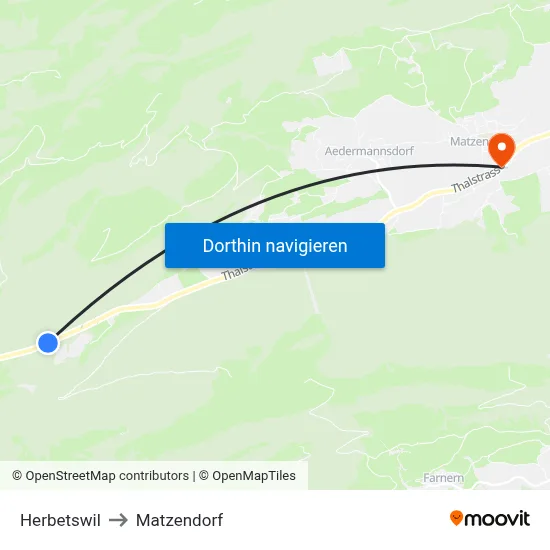 Herbetswil to Matzendorf map
