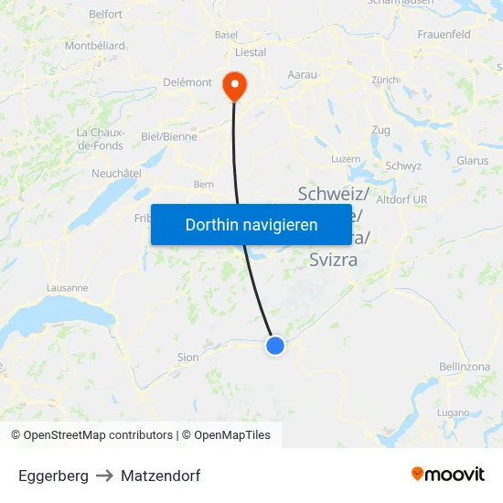 Eggerberg to Matzendorf map