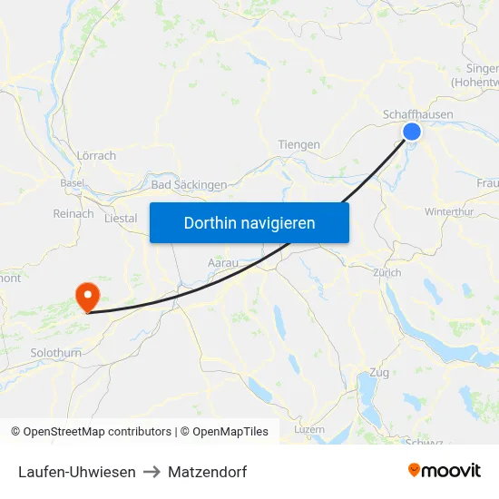 Laufen-Uhwiesen to Matzendorf map