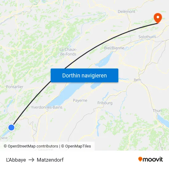 L'Abbaye to Matzendorf map