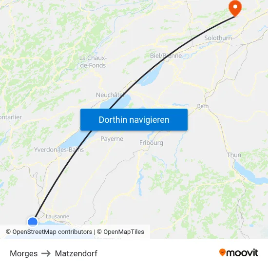 Morges to Matzendorf map