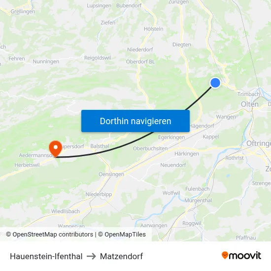 Hauenstein-Ifenthal to Matzendorf map