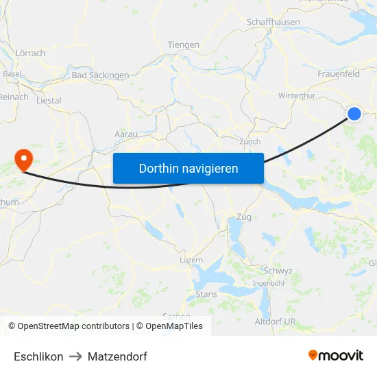 Eschlikon to Matzendorf map