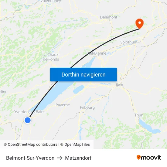 Belmont-Sur-Yverdon to Matzendorf map