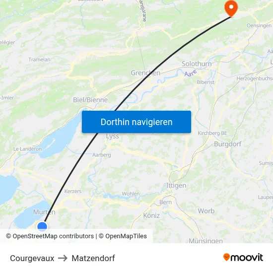 Courgevaux to Matzendorf map